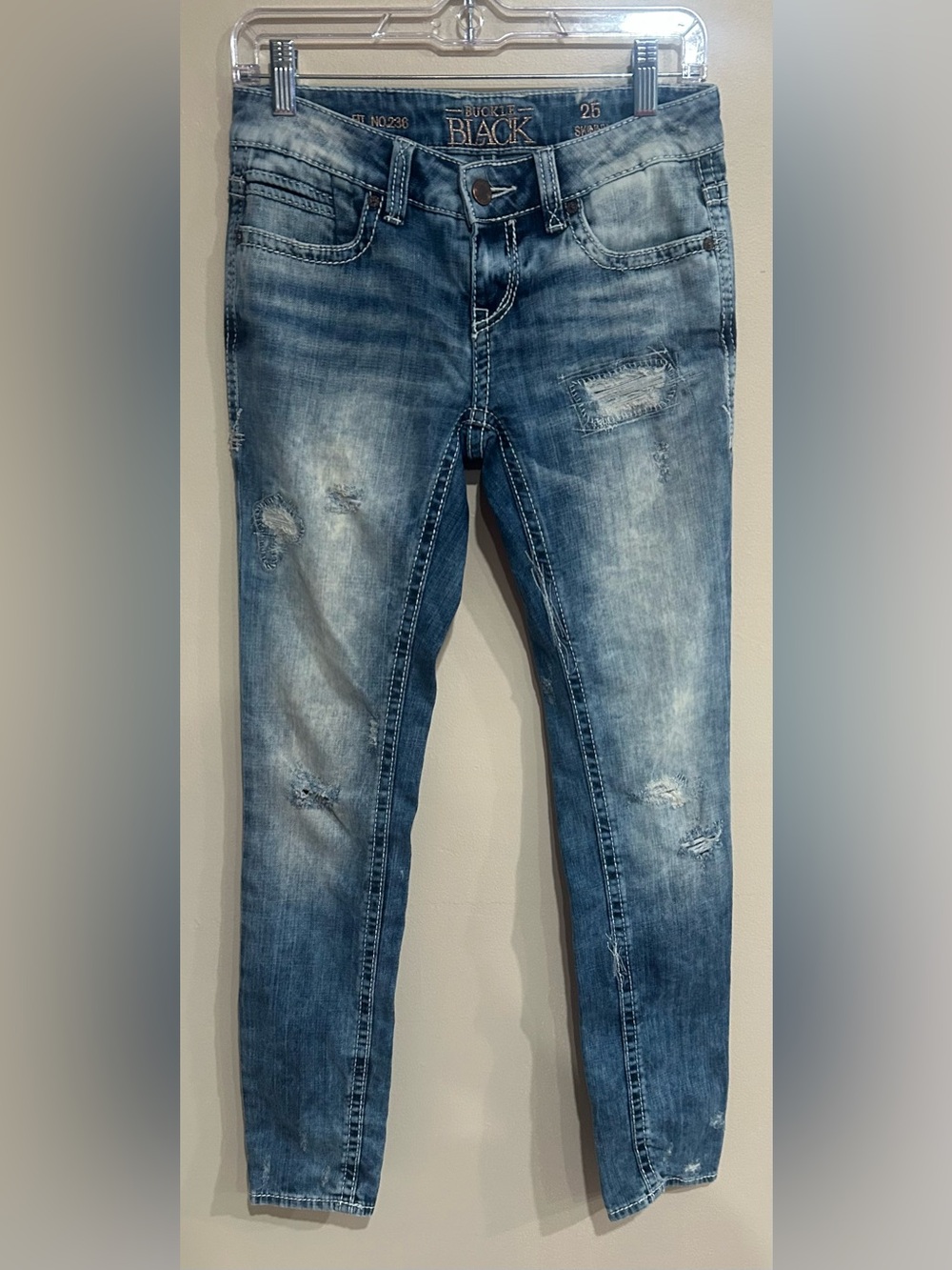 Buckle Black Fit No. 236 Women's Distressed Skinny Jeans Size 25 Faded